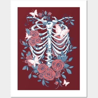 Roses rib cage Posters and Art